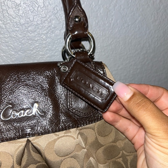 Vintage Coach Dark Brown and Tan Satchel - Picture 3 of 8